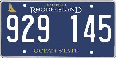 RI license plate 929145