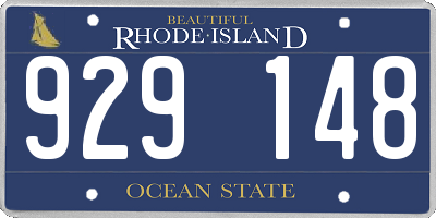 RI license plate 929148