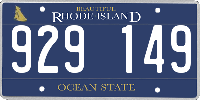 RI license plate 929149