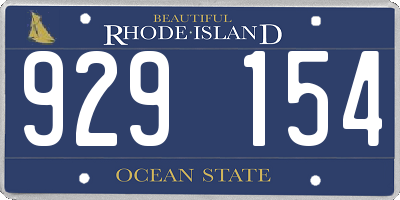 RI license plate 929154