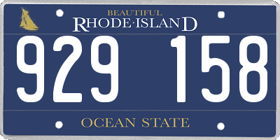 RI license plate 929158