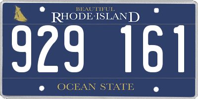 RI license plate 929161