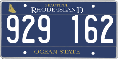 RI license plate 929162