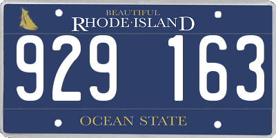RI license plate 929163