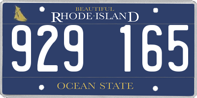 RI license plate 929165
