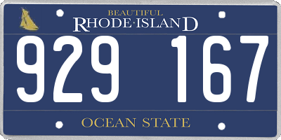 RI license plate 929167