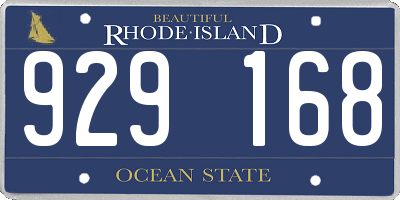 RI license plate 929168