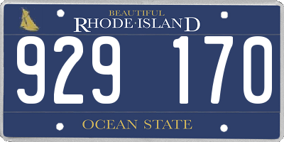 RI license plate 929170
