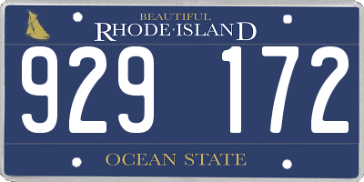 RI license plate 929172