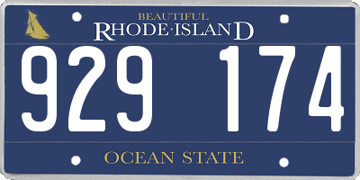 RI license plate 929174