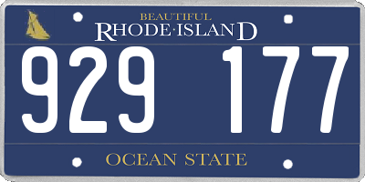 RI license plate 929177