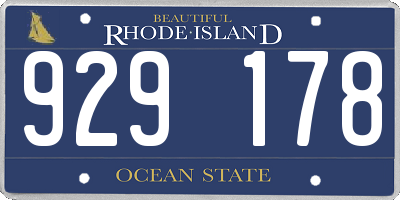 RI license plate 929178