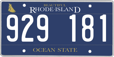 RI license plate 929181