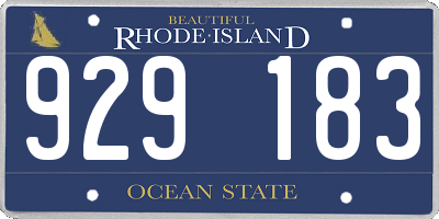RI license plate 929183