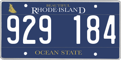 RI license plate 929184