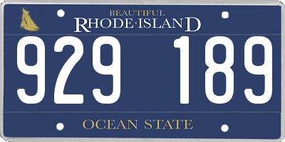 RI license plate 929189