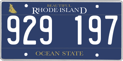 RI license plate 929197