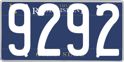 RI license plate 9292