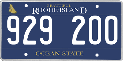 RI license plate 929200