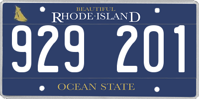 RI license plate 929201