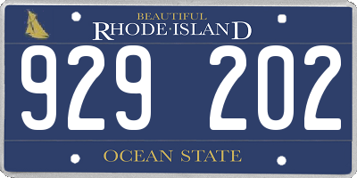 RI license plate 929202