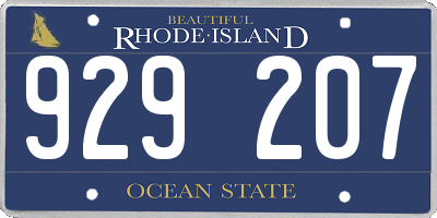 RI license plate 929207