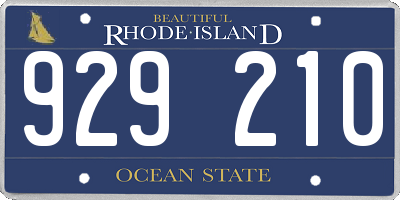 RI license plate 929210