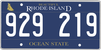 RI license plate 929219