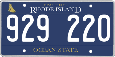 RI license plate 929220