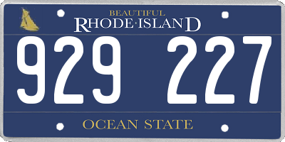 RI license plate 929227