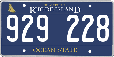 RI license plate 929228