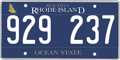 RI license plate 929237