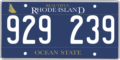 RI license plate 929239