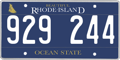 RI license plate 929244