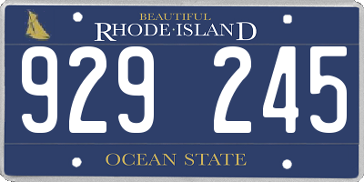 RI license plate 929245