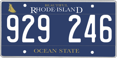 RI license plate 929246