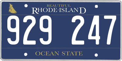RI license plate 929247
