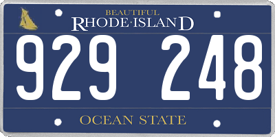 RI license plate 929248