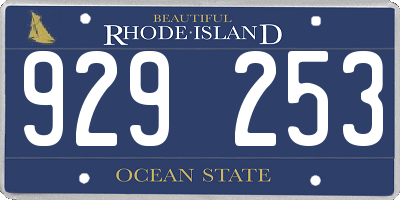 RI license plate 929253