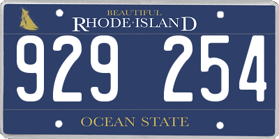RI license plate 929254