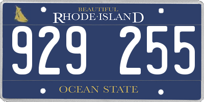 RI license plate 929255