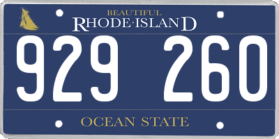RI license plate 929260