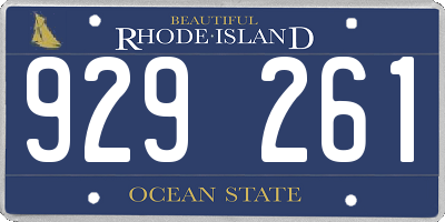 RI license plate 929261