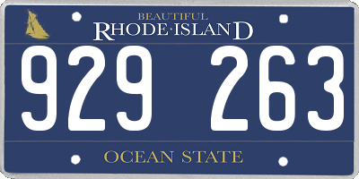 RI license plate 929263
