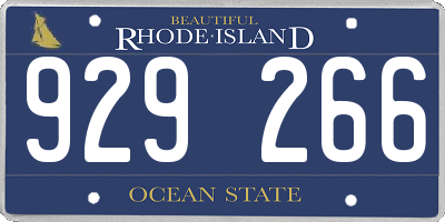 RI license plate 929266