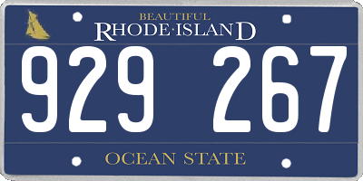 RI license plate 929267