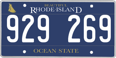 RI license plate 929269