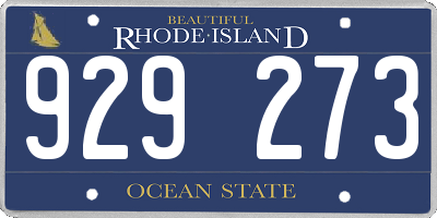 RI license plate 929273