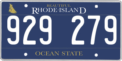 RI license plate 929279