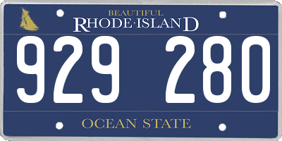 RI license plate 929280